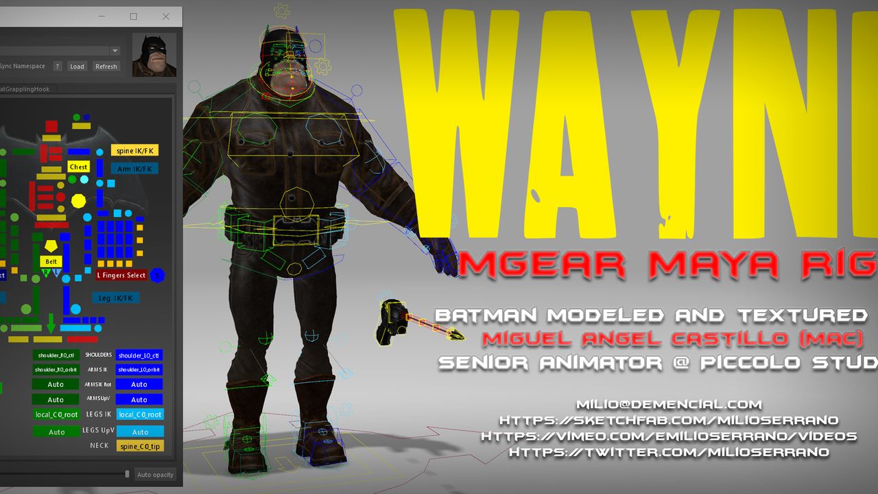 Wayne, Maya mGear Rig — Animation Rigs on anima.to