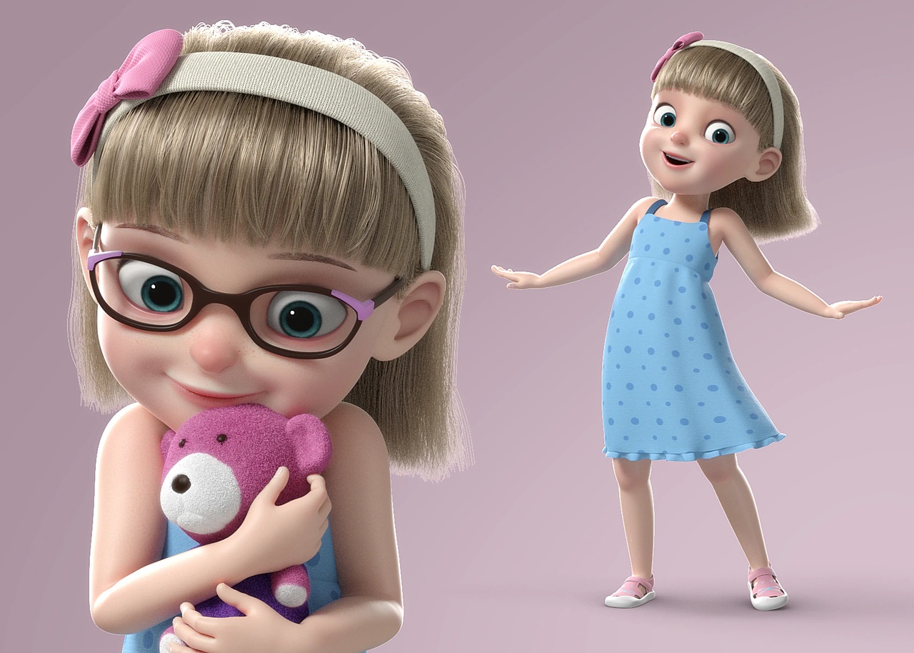 Cartoon Girl Rigged